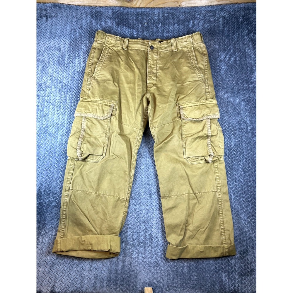 Vintage Gap Cargo Pants Mens 38x30 Khaki Utility Pockets Work Outdoor Cuffed Hem